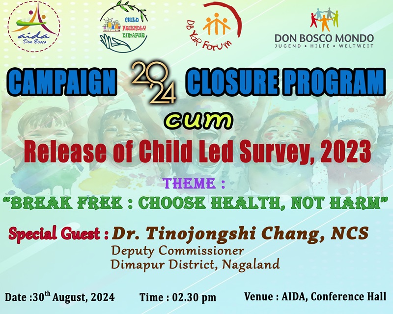 AIDA-Child Friendly Dimapur Concludes Campaign 2024 with Release of Child-Led Survey